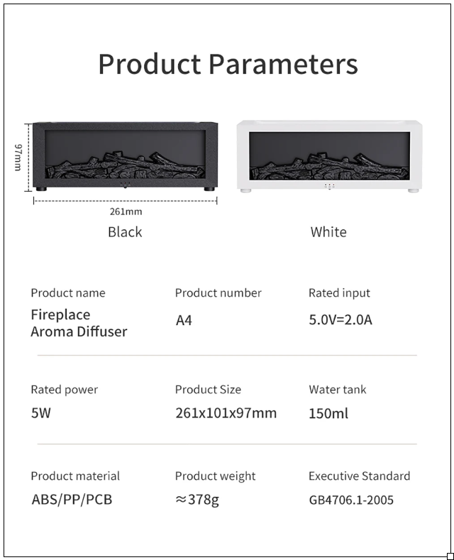 BLV FlameMist – Flame Effect Aroma Humidifier